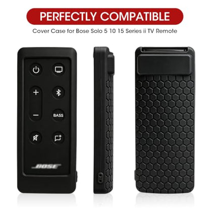 Case for Bose Solo 5 10 15 Series ii TV Remote,Silicone Cover for Bose Solo Cinemate Series II IIGS 1SR 10&15 Remote Controller Skin Protective Universal Replacement Sleeve-Black - color: Black