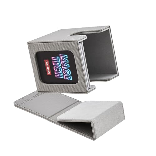 Commander Deck Box Lite - Card Display with Snap Card Holder & Removable Cover, Fits 100+ Single-Sleeved Cards, Ideal for MTG, PTCG, OPCG, SWU & More (Grey) - color: Grey