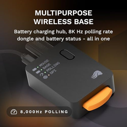 GLORIOUS Gaming Model D3 Wireless Gaming Mouse - InfinitePlay Swappable Battery, 130H Battery Life, 8k Polling, 130M Optical Switches, Ultralight 69g, 30K DPI Optical Sensor, RGB - Black - color: Black, style: Model D3 (Ergonomic)
