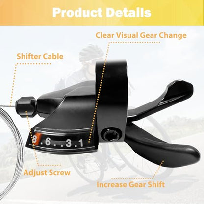 8 Speed Shifter SL-M315-8R Bike Shifter Right Thumb Gear Shifter | 8 Speed Shifter for Moutain Bike Commuter Bike Touring Bike,with Visual Window,Skip 3 Gears in a Row,Durable,Low Resistance