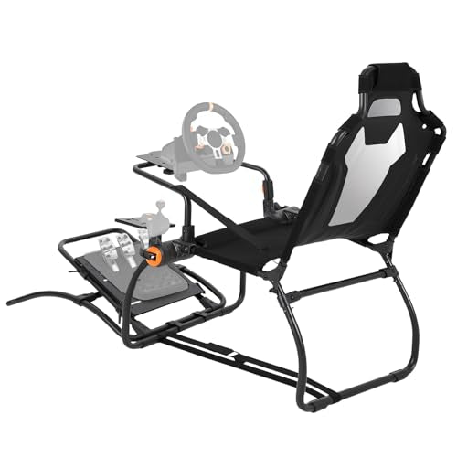 Racing Wheel Stand,Foldable Racing Simulator Cockpit for g923/g920/g29, Steering Wheel Stand & Foot Pedal Angle Adjustable,Sim Racing Cockpit for Thrustmaster t248p, Fanatec, Hori, Mad Catz. - size: 59.5x33.9x44.5in