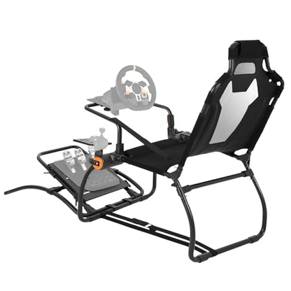 Racing Wheel Stand,Foldable Racing Simulator Cockpit for g923/g920/g29, Steering Wheel Stand & Foot Pedal Angle Adjustable,Sim Racing Cockpit for Thrustmaster t248p, Fanatec, Hori, Mad Catz. - size: 59.5x33.9x44.5in