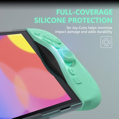 playvital Ranger Protective Case for Nintendo Switch 2 with Stand | Ergonomic Anti-Slip Silicone Grips, Dockable Hard Shell, 4 Thumbstick Caps | Quick-Release-Joycon Design, Soft Violet & Mint Green - color: Soft Violet & Mint Green