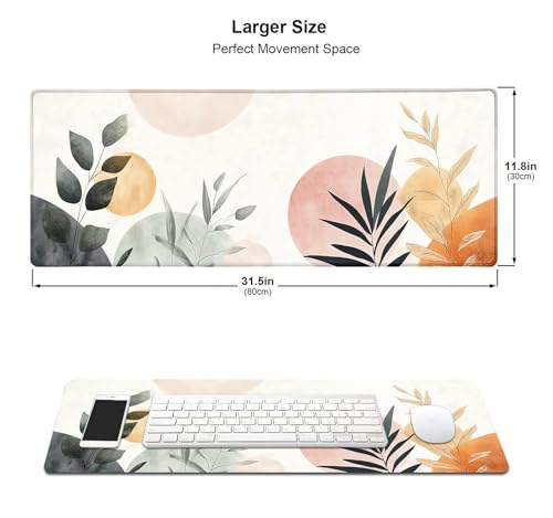 Large Mouse Pad, Desk Mat Computer Keyboard Pad Non-Slip Rubber Base Waterproof with Stitched Edges for Laptop Gaming, Office & Home 31.5 x 11.8 Inch (XL-01) - color: Xl-01