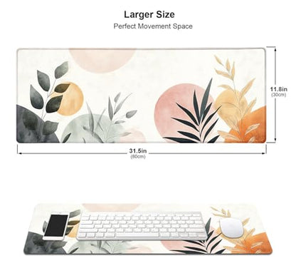 Large Mouse Pad, Desk Mat Computer Keyboard Pad Non-Slip Rubber Base Waterproof with Stitched Edges for Laptop Gaming, Office & Home 31.5 x 11.8 Inch (XL-01) - color: Xl-01