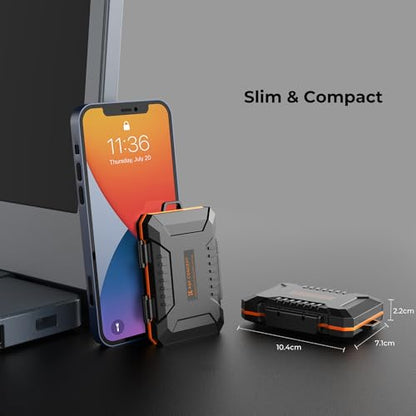 K&F CONCEPT 29 Slot Memory Card Case, Carrying Case for SD, CF, CFexpress | Micro SD, Nano SIM & Micro SIM Cards, PM01 - size: For 4 SD+4 CF+12 Micro SD(TF)+5 SIM