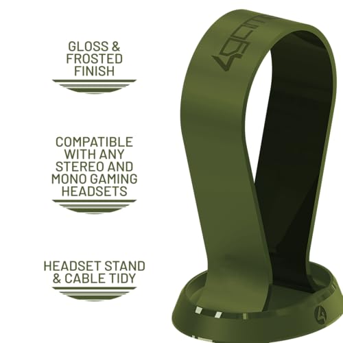 4Gamers Panther Gaming Headset with Stand - Wave Forest, Compatible with PS4, PS5, Xbox, Switch & PC - color: Forest Green