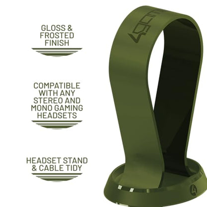 4Gamers Panther Gaming Headset with Stand - Wave Forest, Compatible with PS4, PS5, Xbox, Switch & PC - color: Forest Green