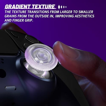 eXtremeRate ThumbsGear V3 Interchangeable Ergonomic Thumbsticks for PS5 Controller, Replacement Analog Thumb Sticks for PS4 Controller - 4 Height Adjustable Convex & Concave Grip Joysticks - Clear - color: Clear