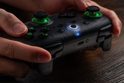 8Bitdo Ultimate 2C Hall Effect Joysticks and Hall Triggers Wireless Controller for Windows PC and Android, with Remappable L4/R4 Bumpers, Turbo function & Rumble vibration (Transparent Black) - color: Transparent Black, size: Ultimate 2C
