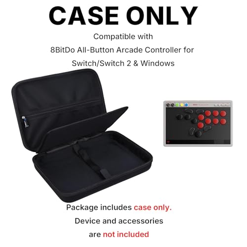 Case for 8BitDo / Razer Kitsune All-Button Arcade Controller- Hard Travel Protective Carrying Storage Bag, Box Only (Black)