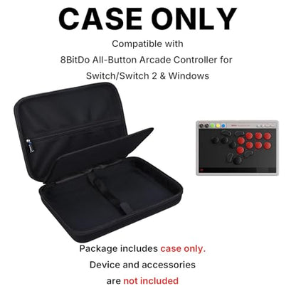 Case for 8BitDo / Razer Kitsune All-Button Arcade Controller- Hard Travel Protective Carrying Storage Bag, Box Only (Black)