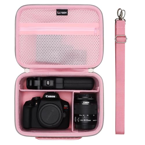 Small Camera Case Bag for Canon EOS Rebel T7/R50//R100 DSLR Camera Pink | Hard Carrying Travel Case for Canon EOS Rebel T7/R50//R100/R6 Mark II/R8/R6 Mark III/R50 V/T6/R10/R5 Mark II DSLR SLR Camera - color: Pink, size: Small