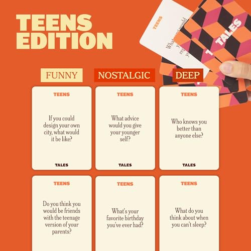 TALES 150 Conversation Cards, Teens Edition, Road Trip Game, Family Bonding - color: Teens Edition