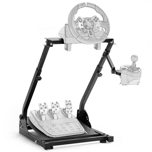 Marada stand - Multiple Adjustable - Easy to Fold - Carbon steel - Fit for Logitech G25 G27 G29 Steering Wheel, Black