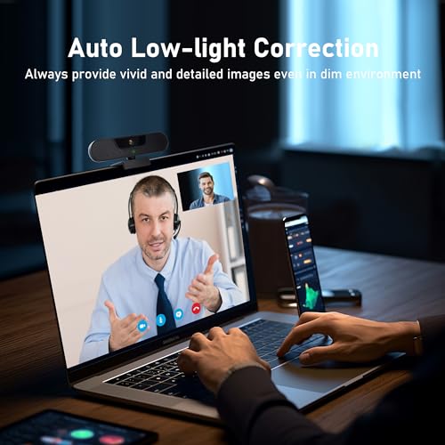 1080P Webcam with Microphone, 75°FOV FHD PC Camera with 1080P/60fps, Privacy Cover, Plug & Play USB Web Cam, Autofocus, 1080P/60fps External Webcam for PC, Computer Web Camera for Laptop, Mac, Zoom - color: 2K/75°FOV