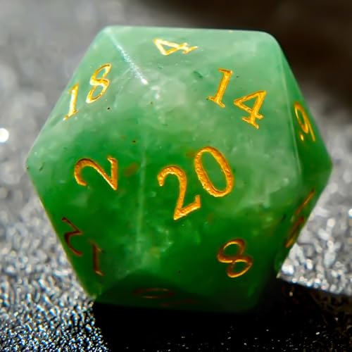 Green Aventurine DND Dice Set 7 PCS Gemstone Suitable for Dungeons and Dragonsfor Polyhedral Dice for D & DRPG Games (Green Aventurine) - color: Green Aventurine