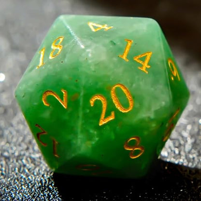 Green Aventurine DND Dice Set 7 PCS Gemstone Suitable for Dungeons and Dragonsfor Polyhedral Dice for D & DRPG Games (Green Aventurine) - color: Green Aventurine
