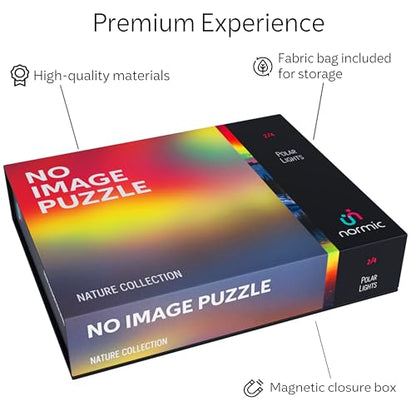 No Image Puzzle 1000 Irregular Pieces Extreme Difficult Jigsaw Challenge Adults Hardest Puzzle No Guide Ultimate Brain Teaser Hard Level Polar Lights Mystery Unique Gift - color: Polar Lights