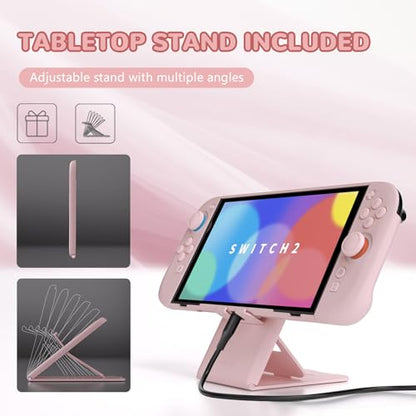 PlayVital Hard Case & Thumb Grips for Nintendo Switch 2 - Pink