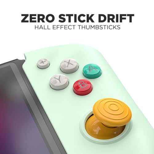 CRKD Nitro Deck Crystal Collection with Carry Case - Professional Handheld Deck with Zero Stick Drift for Nintendo Switch and Switch OLED (Retro Mint - Nostalgia Collection) - color: Retro Mint