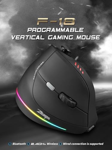 JOMAA Triple Mode Wireless Gaming Mouse - 24000 CPI, Bluetooth 5.0, 2.4GHz, Wired RGB Ergonomic Mouse with 12 Programmable Buttons for laptops, Desktop Computers, Tablets