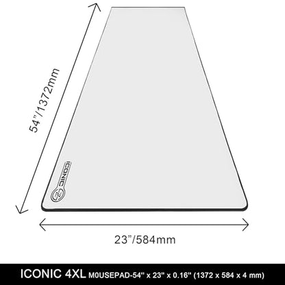 4XL Oversized & Ultimate Gaming Desk Mat 54"x23"(White) - Giant & Thicker 4mm - Stitched/Water Proof/Non Slip Base - color: White, size: 4XL 54"x23"