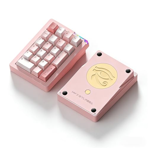 STARS21 Mechanical Number Pad,Aluminum CNC VIA/QMK Programmable Macro Numpad Gasket Hot Swappable Wireless Numeric Keypad BT5.0/2.4Ghz/USB-C RGB Gaming Keypad for Laptop/PC/Office (Pink2) - color: Pink2