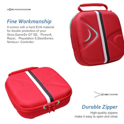 XANAD 2-in-1 Controller Case for Xbox/Playstation/Nintendo Switch/PowerA/ELISWEEN/GameSir/Diswoe/TIANHOO Wireless Controller - Hard Travel Protective Carrying Storage Bag(Red) - color: Red