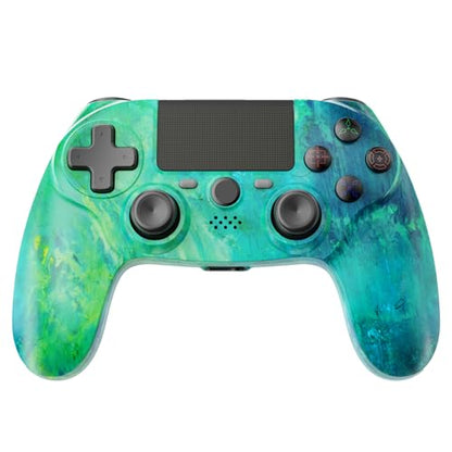 citnh Wireless Controller for PS4,compatible with ps4/slim/pro and windows pc 6-Axis Gyro/Multi Touch Pad/3.5mm Audio Jack/800mAh Battery and Speaker (Aurora Green) - color: Green
