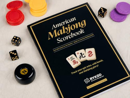 American Mahjong Set with 166 Engraved Ivory Melamine Tiles, Racks with Integrated Pushers, Tile Shufflers, Scorebook & Travel Bag for Easy Setup, Organized Play, Family Game Nights, and Tournaments
