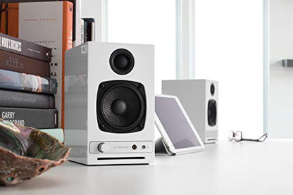Audioengine A2 HD (HD3) Wireless Computer Speakers – Bluetooth Desktop | Speakers with DAC, Headphone Amplifier and USB Audio - White - color: Gloss White, style: HD