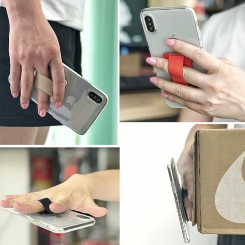 Finger Strap Phone Holder - Ultra Thin Anti-Slip Universal Cell Phone Grips Band Holder for Back of Phone - 2Pack，BlackOrange - color: BlackOrange