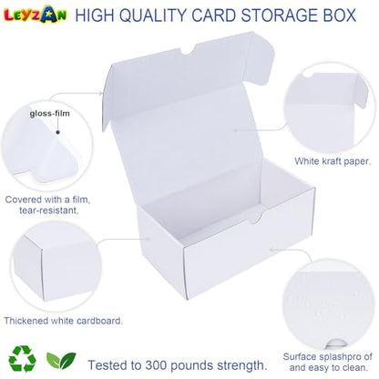 Trading Card Storage Box for toploader, 8-Pack•100 Count Cardboard Top Loaders Storage Box with Dividers & Labels for TCG/Magic/Mtg Organizer and Collection, 7 INCH