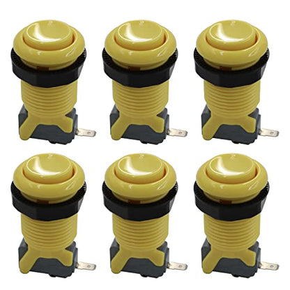 SJ@JX 6x Arcade Button Happ Style 28mm Standard Push Button - color: yellow