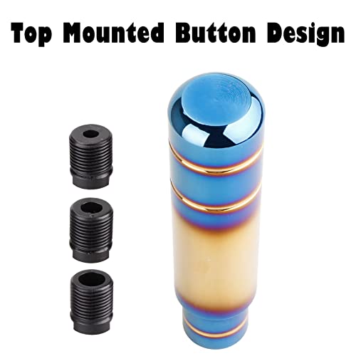 BARTOO Aluminum Alloy Heavy Weighted Shifter Knob, 5" Auto Gear Shift Knob, Car Gear Lever Stick Shifter Handle,with 3 Threaded Adapters M8 M10 M12,Fit Most Automatic Manual Vehicle(Gold Plated) - color: Gold plated