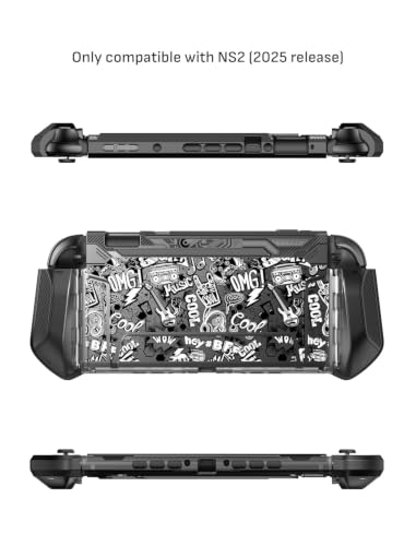 Mumba Blade Series Case for Nintendo Switch 2 [Dock Friendly] [Military-Grade Protection] Switch 2 Grip Protective Cover Shell, Quick-Release Joy-Con, Accessories for Switch 2 Controllers (Mixtape) - color: Mixtape