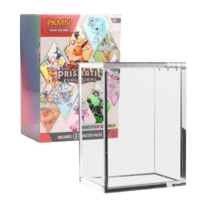 Premium Booster Bundle Acrylic Case Magnetic Lid Clear Display Case Compatible with Scarlet & Violet—Prismatic Evolutions/Journey Together/Destined Rivals Booster Bundle Packs (Box Not Included)