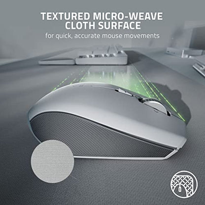 Razer Pro Glide Soft Mouse Mat, Textured Micro-Weave Cloth, White, XXL | Thick, High-Density Rubber Foam, Anti-Slip Base - size: 16.1L x 37W inches