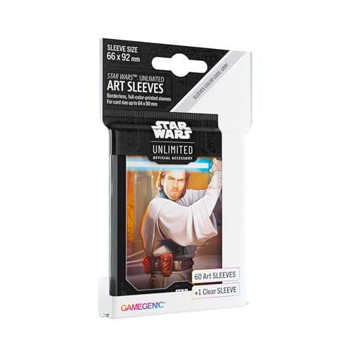 Star Wars Unlimited OBI-Wan Kenobi Art Sleeves | Gamegenic Officially Licensed Pack of 60 Art Sleeves and 1 Clear Sleeve, Optimized Size for TCG and LCG Games - style: OBI-Wan Kenobi