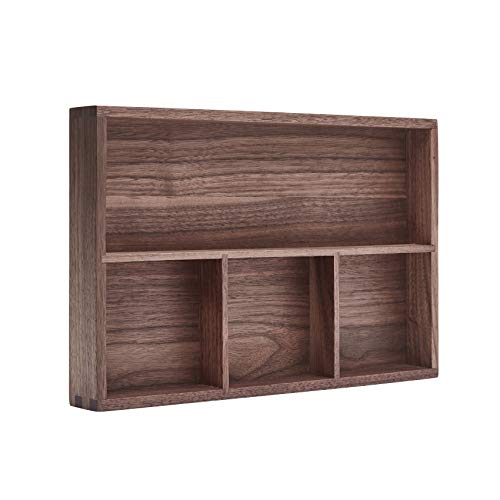 pandapark Wood Organizer Tray,Black Walnut,Desk & Drawer Storage Box (Walnut Master) - color: Walnut Master-4