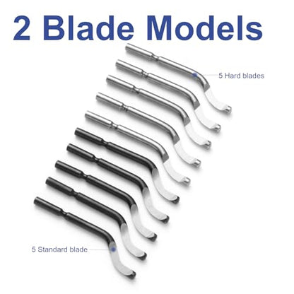 10-Piece HSS Deburring Tool Set – High-Speed Steel Blades for Metal, Aluminum, Copper, PVC, Resin, Wood & 3D Prints – Manual Chamfer & Reamer with Metal Handle