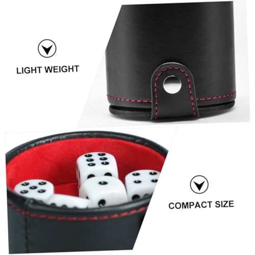 Totority PU Leather Dice Cup with Double-Layer Lids Professional Dice Storage Container for Bar Party and Family Game Entertainment