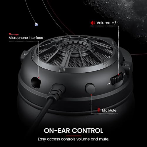EKSA StarEngine S Gaming Headset for PC, PS4, PS5, Switch, Xbox One, Xbox Series X/S-Wired Gaming Headphones with Detachable Noise Cancelling Mic, 50mm Drivers, 3.5mm Over-Ear Computer Headphones