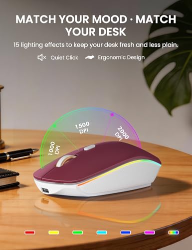 Wireless Keyboard and Mouse Combo, RGB Backlit, Rechargeable & Light Up Letters, Full-Size, Soft Typing, Sleep Mode, 2.4GHz Quiet Keyboard Set for Mac, Windows, Laptop, PC, Trueque KM42Pro | Light Up Letters, Full-Size, Soft Typing, Sleep Mode, 2.4GHz Qui