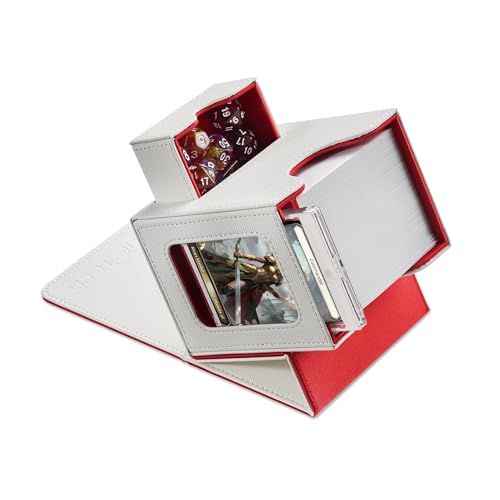 Mage Tech Card Deck Box for MTG Commander - Patented Design, Commander Display, Fits 100 Double-Sleeved Cards, 35pt Card Brick & Dice Tray - White/Red - color: 5. Brotherhood