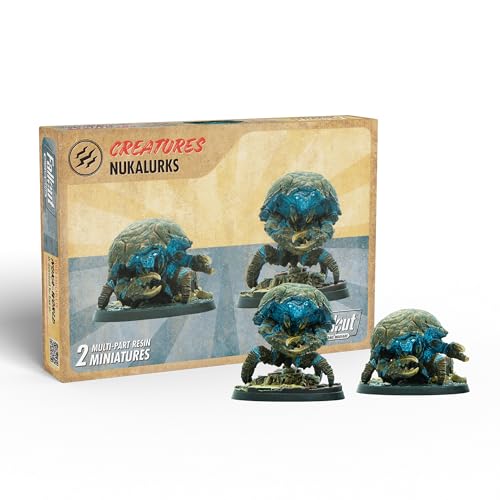 Modiphius Entertainment: Fallout: Wasteland Warfare Creatures - Nukalurks - 2 Figures, 32mm RPG Unpainted Resin Miniatures, Scenic Bases, Nuka World