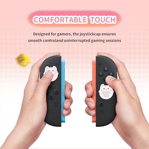 Heart Bunny Switch 2 Joycon Thumb Grips Caps, 4 PCS Cute Kawaii 3D Silicone Analog Thumbstick Button Cover for NS Switch 2 Joystick Caps - color: Heart Bunny for NS2