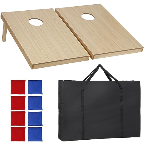 Portable Cornhole Set, Regulation Size Cornhole Board, with 8 Bean Bags and Carrying Case, Cornhole Outdoor Game Toss Board for Adult Outdoor Activities - size: 3FT x 2FT