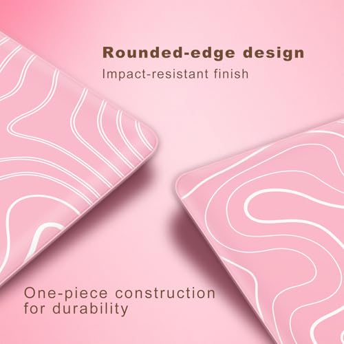 Glass Gaming Mouse Pad, Professional Esport Tempered Glass Mouse Pad Ultra-Smooth Micro-Etched Surface for Top Speed and Control,Hard Mousepad (11.8'' x 9.8'') (Contour Lines - Pink and White) - color: Contour Lines - Pink and White